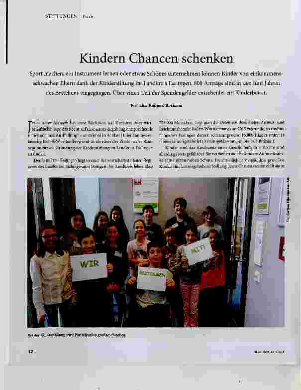 Vorschauseite 1: Kindern Chancen schenken