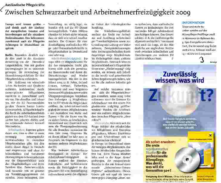 Vorschauseite 1: Zwischen Schwarzarbeit und Arbeitnehmerfreizügigkeit 2009