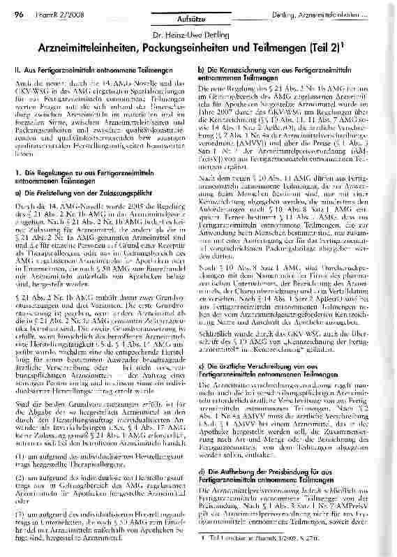 Vorschauseite 1: Arzneimitteleinheiten, Packungseinheiten und Teilmengen (Teil 2)