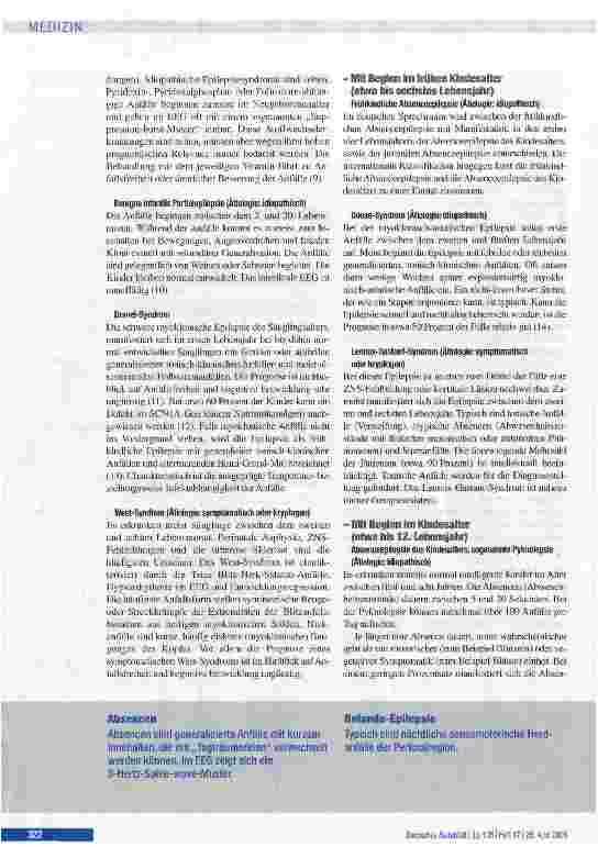 Vorschauseite 4: Epilepsie im Kindesund Jugendalter