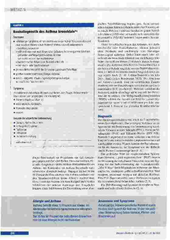 Vorschauseite 2: Asthma bronchiale - Diagnostik und Therapie im Erwachsenenalter