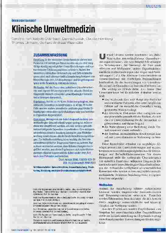 Vorschauseite 1: Klinische Umweltmedizin