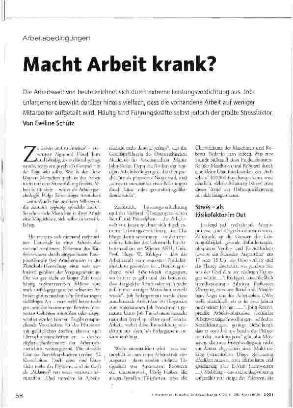 Vorschauseite 1: Macht Arbeit krank?