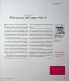 Vorschauseite 1: Privatverschuldung steigt an