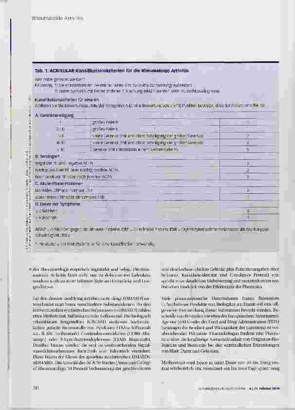 Vorschauseite 4: Rheumatoide Arthritis: aktuelle Therapie