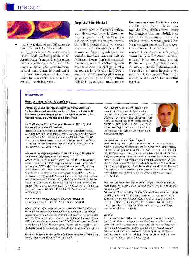 Vorschauseite 3: WHO ruft Pandemie-Stufe 6 aus