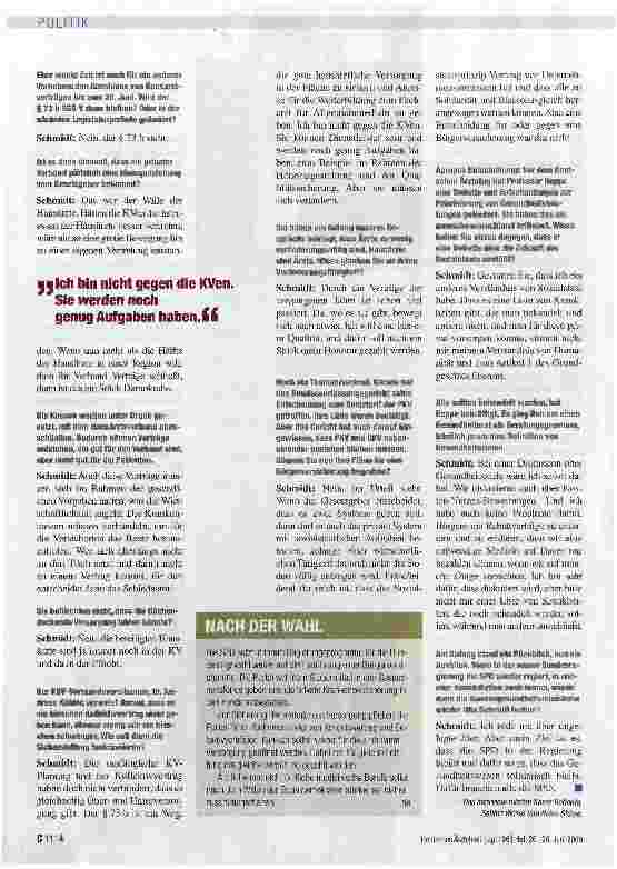Vorschauseite 4: „Ärger über die Gesundheitspolitik? Dafür gibt es keinen Grund!