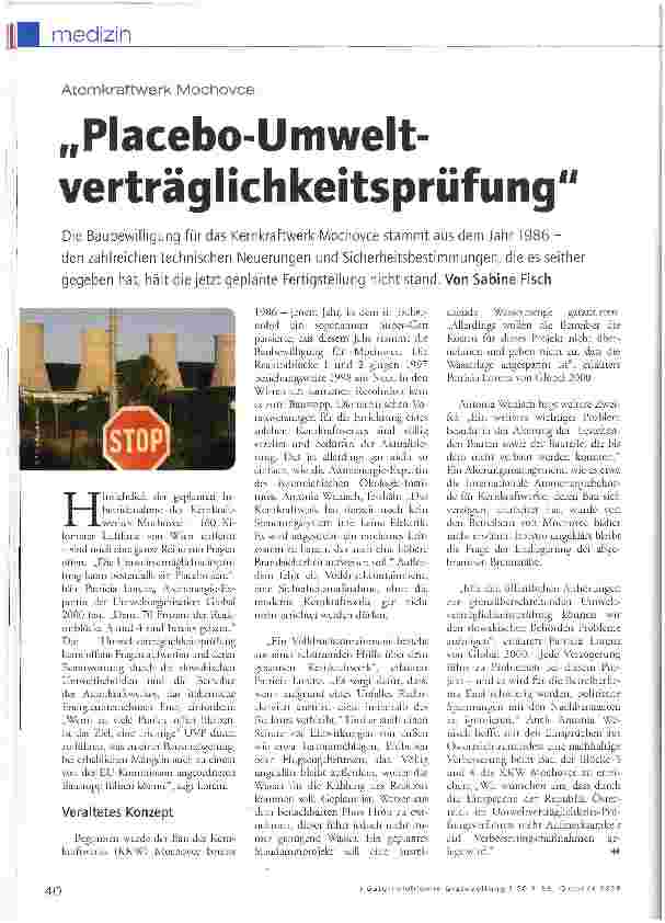 Vorschauseite 1: „Placebo-Umwelt-verträglichkeitspriifung