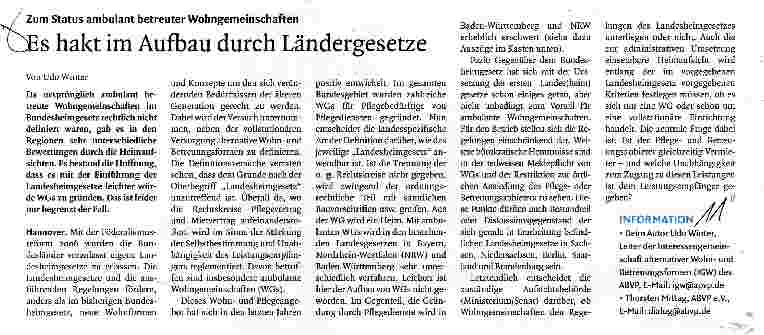 Vorschauseite 1: Es hakt im Aufbau durch Ländergesetze