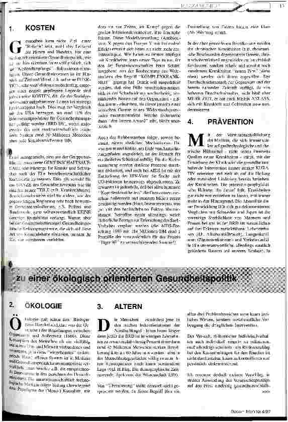 Vorschauseite 2: Thesen zu einer ökologischen Gesundheitspolitik