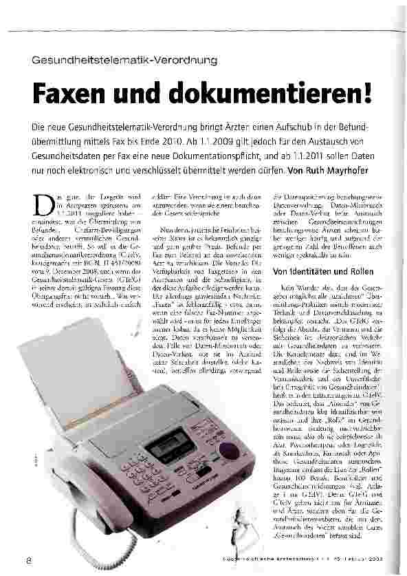 Vorschauseite 1: Faxen und dokumentieren!