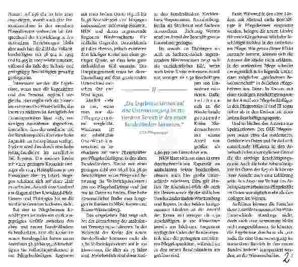 Vorschauseite 2: Ost-West-Gefälle in der Pflege