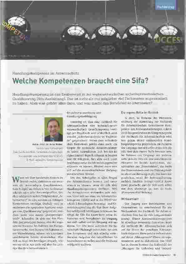 Vorschauseite 1: Welche Kompetenzen braucht eine SiFa?