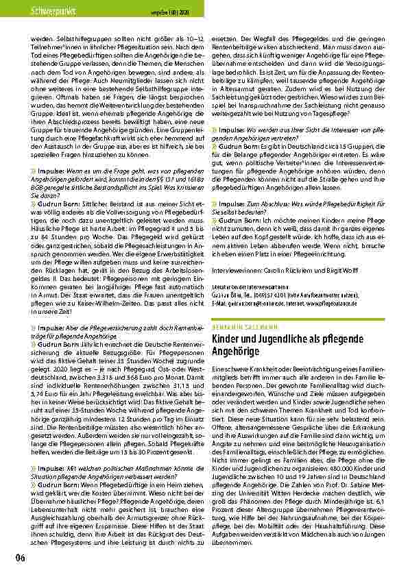 Vorschauseite 1: Kinder und Jugendliche als pflegende Angehörige
