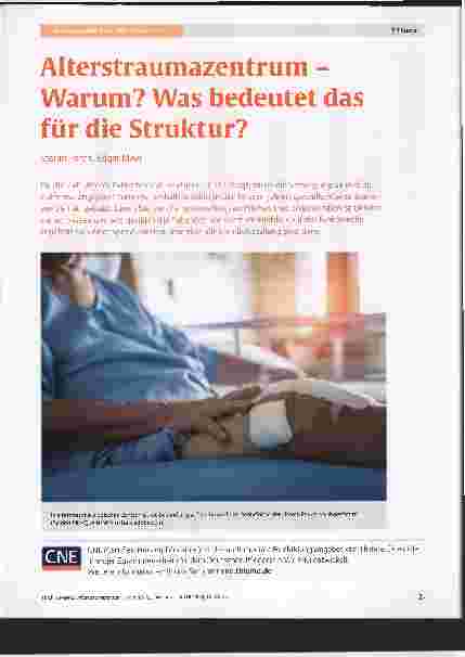 Vorschauseite 1: Alterstraumazentrum - Warum? Was bedeutet das für die Struktur?