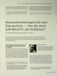 Vorschauseite 1: Personalvertretungsrecht und Datenschutz — löst der neue § 69 BPersVG alle Probleme?
