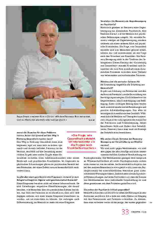 Vorschauseite 2: "Ich wünsche mir mehr Demut im Umgang mit Patienten." Die Recovery-Bewegung wirft einen neuen Blick auf die Psychiatrie.