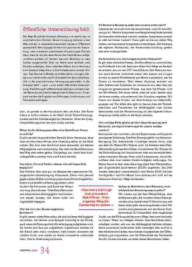 Vorschauseite 3: "Ich wünsche mir mehr Demut im Umgang mit Patienten." Die Recovery-Bewegung wirft einen neuen Blick auf die Psychiatrie.