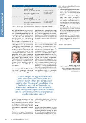 Vorschauseite 3: Desinfektion: Wirkbereich „begrenzt viruzid PLUS“ Auswahl von Desinfektionsmitteln und infektionshygienische Überwachung