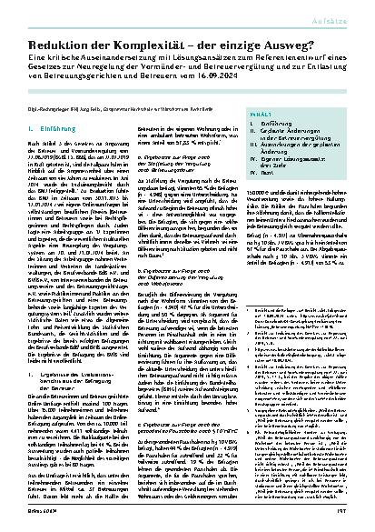 Vorschauseite 1: Reduktion der Komplexität – der einzige Ausweg?