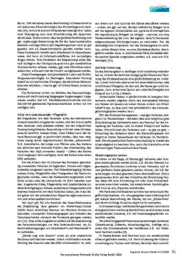 Vorschauseite 3: Überlegungen zur Umsetzung physischer Distanzierung in Gesundheitseinrichtungen