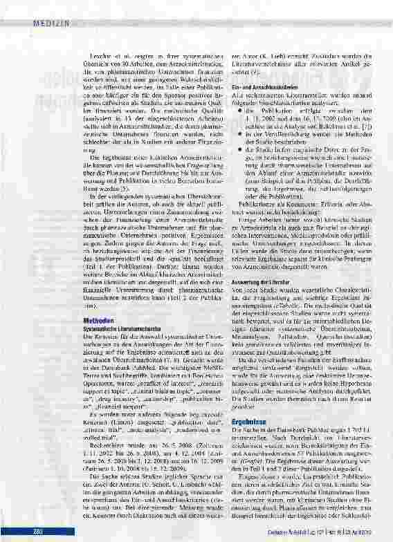 Vorschauseite 2: Finanzierung von Arzneimittelstudien durch pharmazeutische Unternehmen und die Folgen