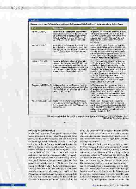 Vorschauseite 4: Finanzierung von Arzneimittelstudien durch pharmazeutische Unternehmen und die Folgen