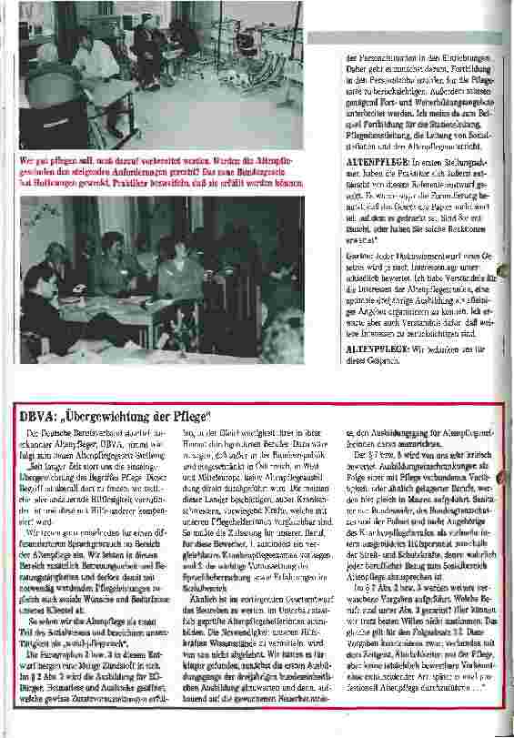 Vorschauseite 3: Das Altenpflegegesetz wird 1990 verabschiedet Interview mit Ministerialrat Klaus Garten