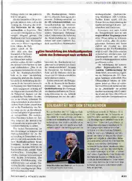 Vorschauseite 2: Bologna, ärztlicher Nachwuchs und Gebührenordnung