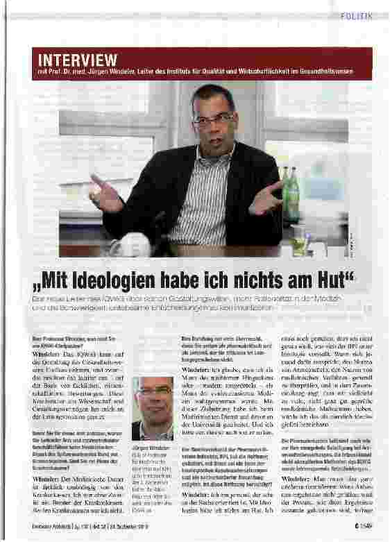 Vorschauseite 1: Mit Ideologien habe ich nichts am Hut