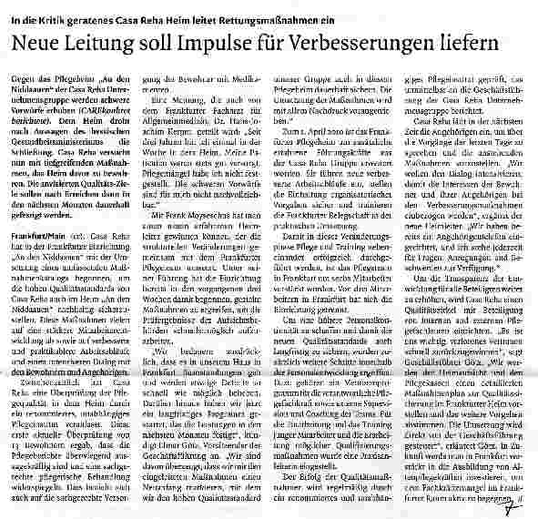 Vorschauseite 1: Neue Leitung soll Impulse für Verbesserungen liefern