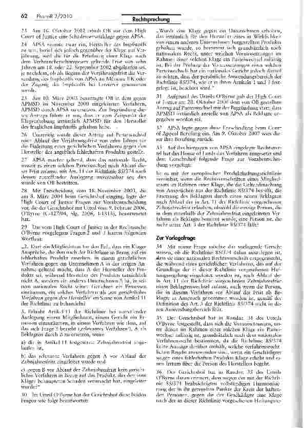 Vorschauseite 3: Parteiwechsel kann in Produkthaftungsprozess nach Ablauf der Verjährungsfrist bei Irrtum über Hersteller ausnahmsweise möglich sein
