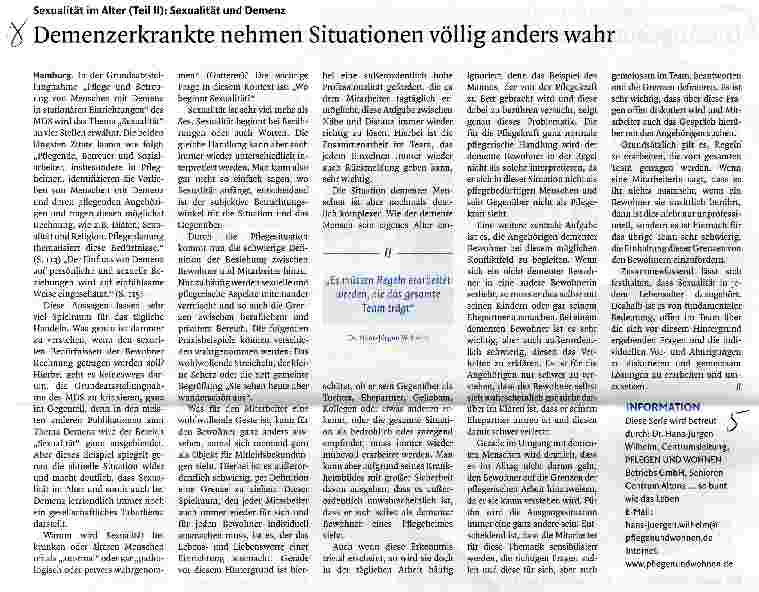 Vorschauseite 1: Demenzerkrankte nehmen Situationen völlig anders wahr