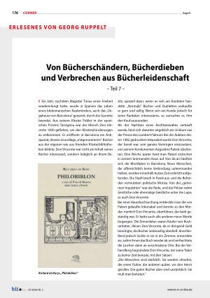 Vorschauseite 1: Von Bücherschändern, Bücherdieben und Verbrechen aus Bücherleidenschaft – Teil 7 –