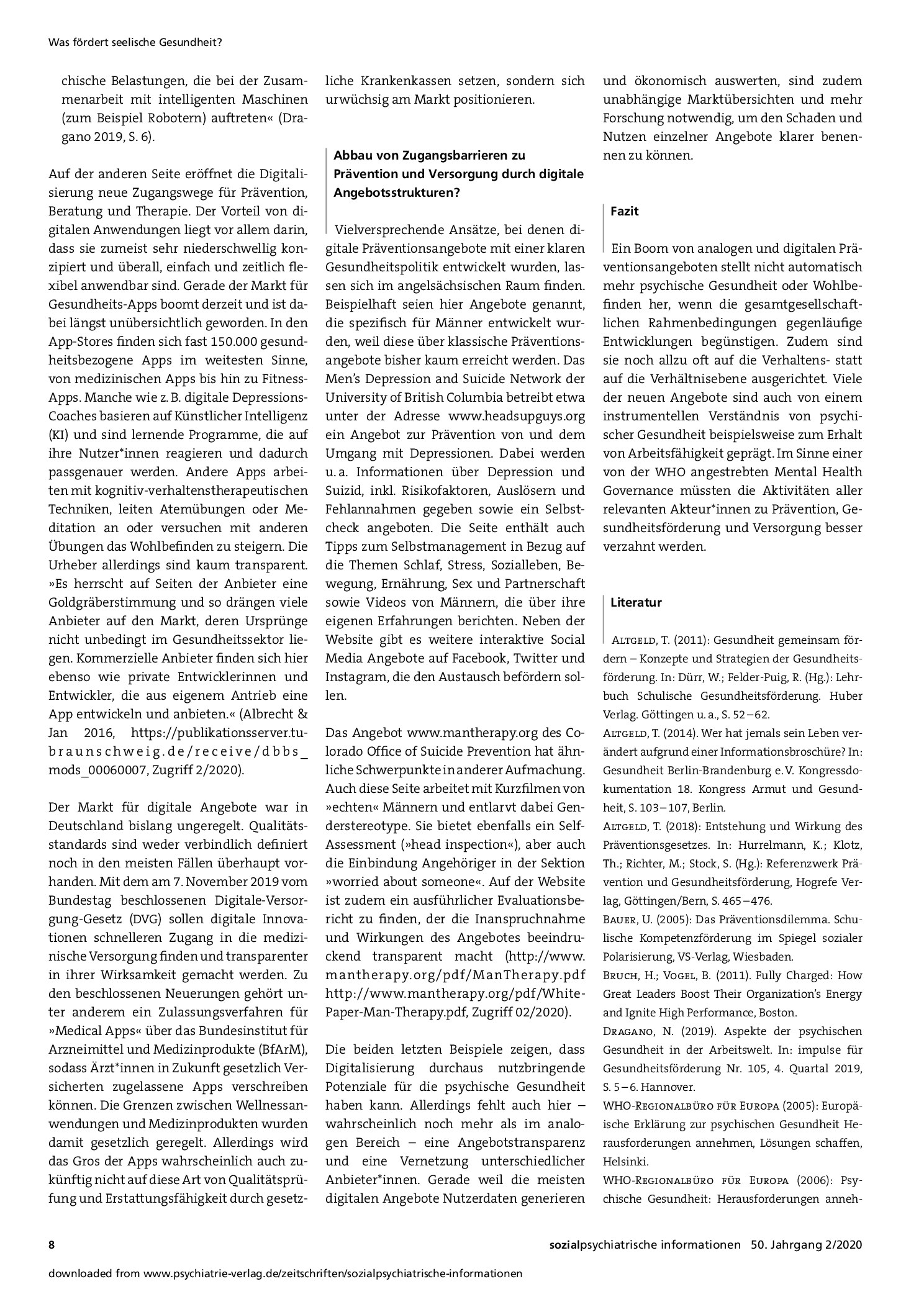 Vorschauseite 4: Psychische Gesundheit – Ein Boomthema, befeuert durch das Präventionsgesetz und die Digitalisierung