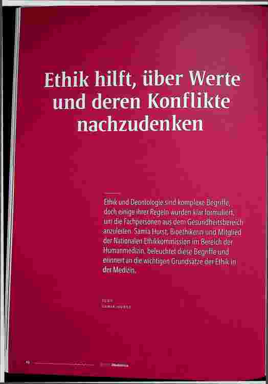 Vorschauseite 1: Ethik hilft, über Werte und deren Konflikte nachzudenken.