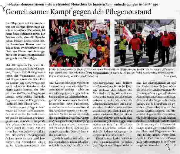 Vorschauseite 1: Gemeinsamer Kampf gegen den Pflegenotstand