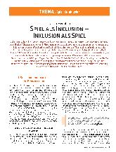 Vorschauseite 1: Spiel als Inklusion – Inklusion als Spiel