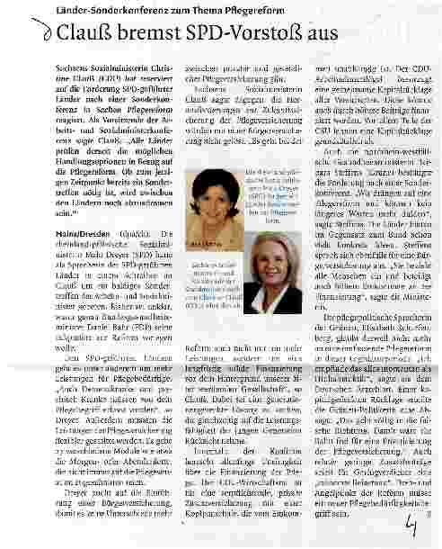 Vorschauseite 1: Clauß bremst SPD-Vorstoß aus