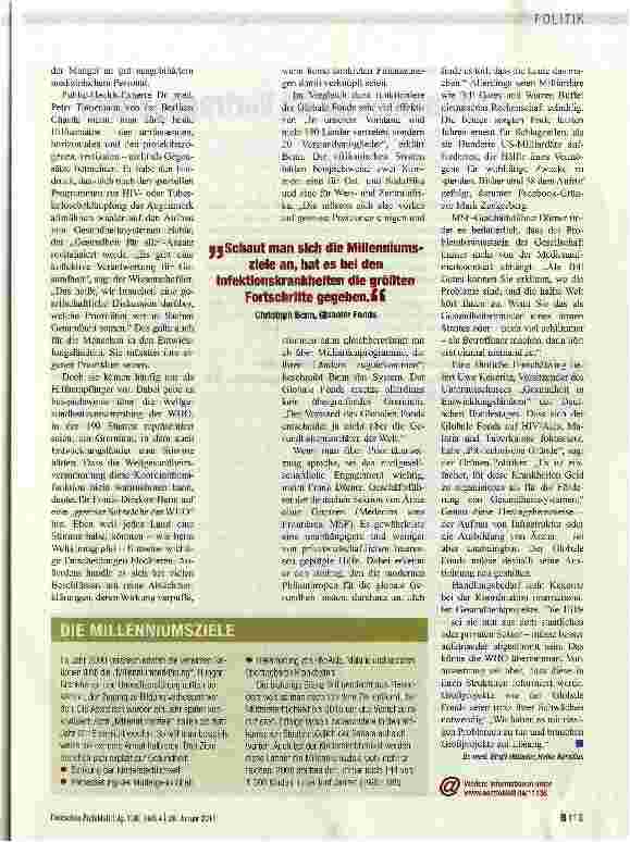 Vorschauseite 3: GLOBALE GESUNDHEITWes Brot ich ess
