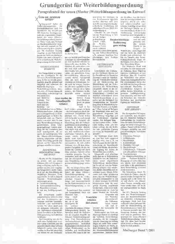 Vorschauseite 1: Grundgerüst für Weiterbildungsordnung Paragrafenteil der neuen (Muster-)Weiterbildungsordnung im Entwurf