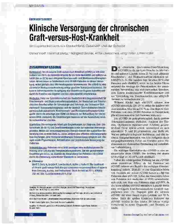 Vorschauseite 1: Klinische Versorgung der chronischen Graft-versus-Host-Krankheit