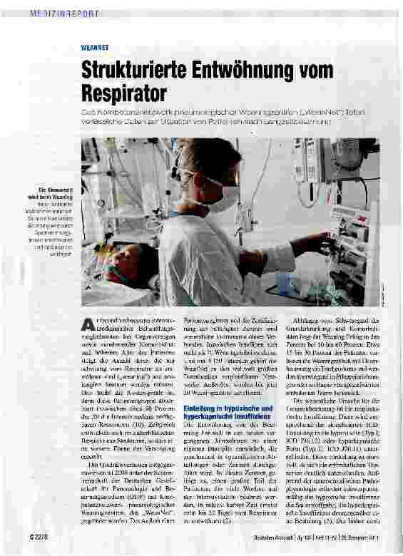 Vorschauseite 1: Strukturierte Entwöhnung vom Respirator