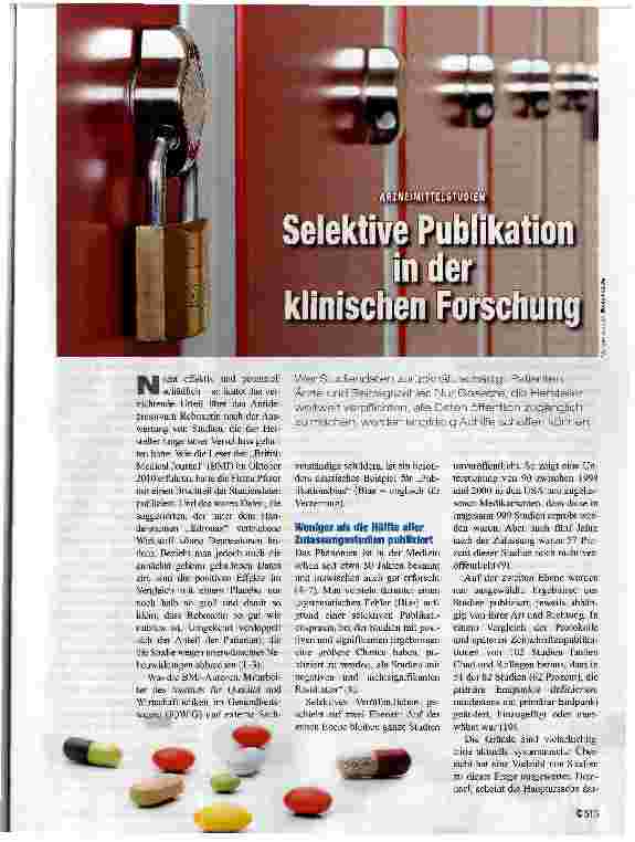 Vorschauseite 1: Selektive Publikation in der klinischen Forschung