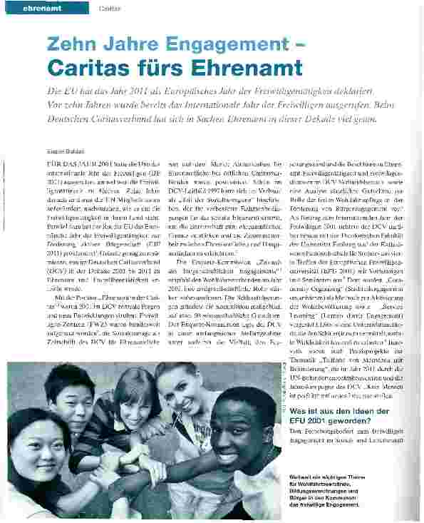 Vorschauseite 1: Zehn Jahre Engagement - Caritas fürs Ehrenamt