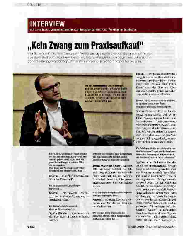 Vorschauseite 1: „Kein Zwang zum Praxisaufkauf