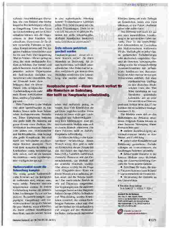 Vorschauseite 2: Plädoyer für die Altersmedizin