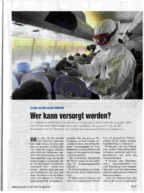 Vorschauseite 1: TRIAGE BEI INFLUENZAPANDEMIEWer kann versorgt werden?