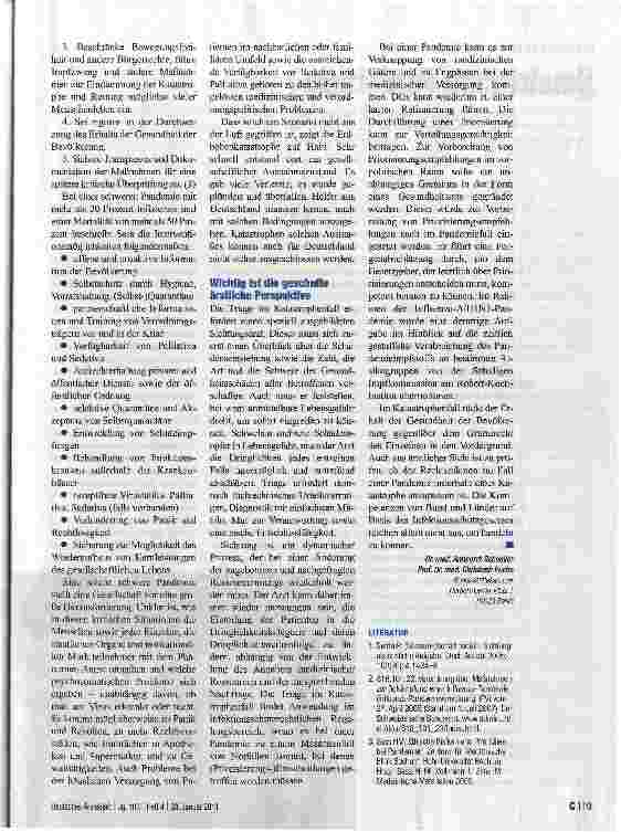 Vorschauseite 3: TRIAGE BEI INFLUENZAPANDEMIEWer kann versorgt werden?