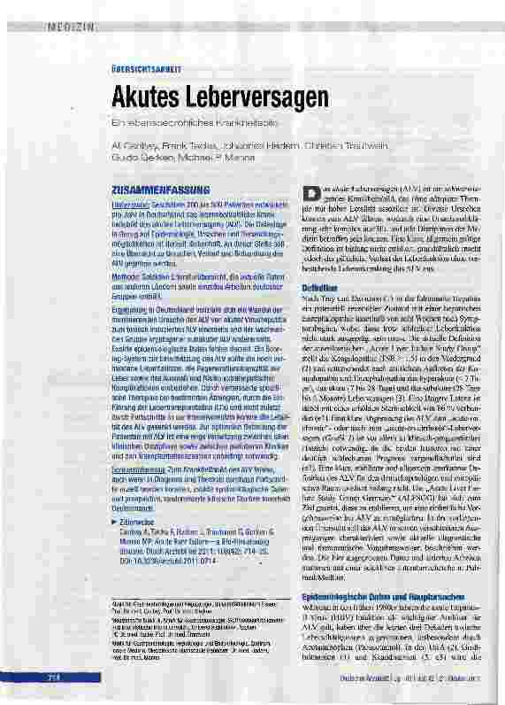 Vorschauseite 1: Akutes Leberversagen